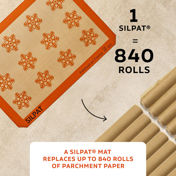 Silpat Snowflake Half Size Baking Mat - Limited Edition More Eco Friendly Than Parchment Paper