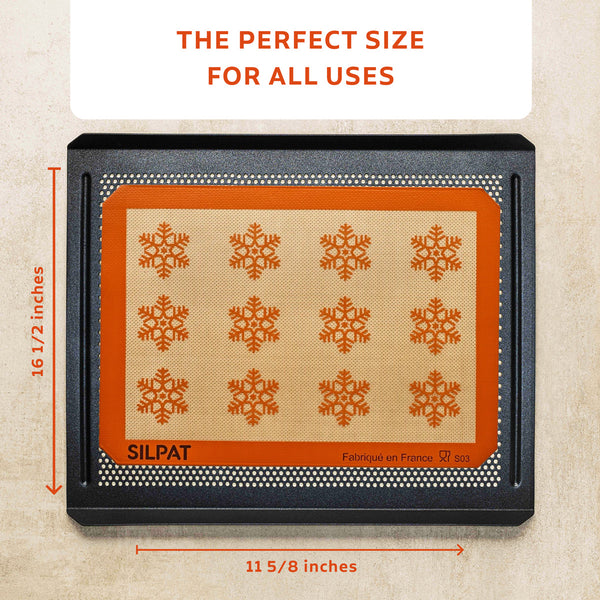Silpat Snowflake Half Size Baking Mat - Limited Edition On Baking Tray