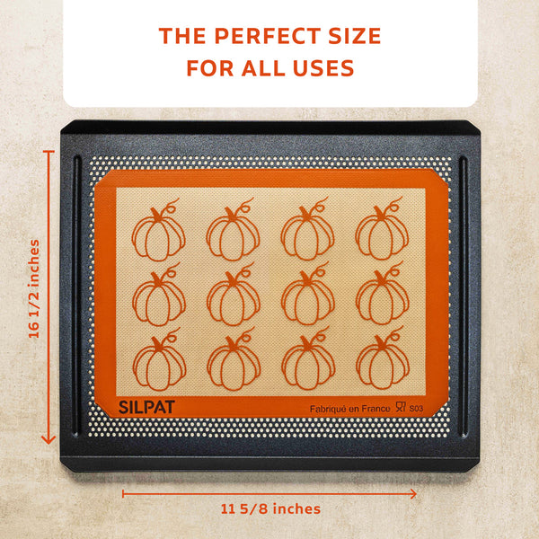 Silpat Pumpkin Half Size Baking Mat - Limited Edition On Baking Tray