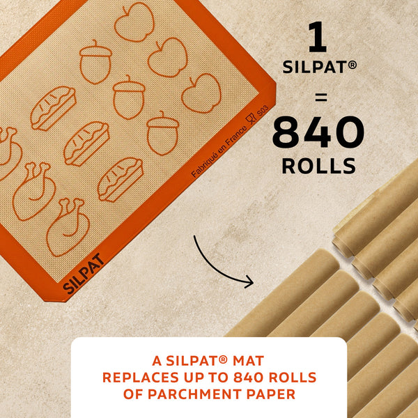 Silpat Thanksgiving Half Size Baking Mat - Limited Edition Is More Eco-Friendly Than Parchment Paper