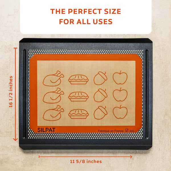 Silpat Thanksgiving Half Size Baking Mat - Limited Edition Baking Tray
