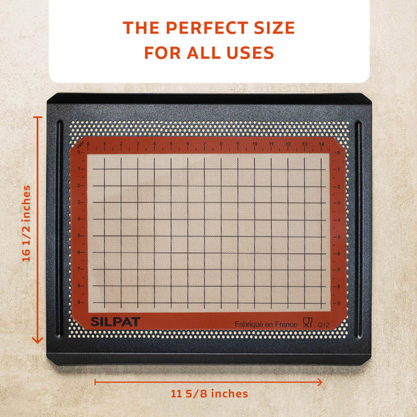 Silpat Gridded Mat On Baking Tray Show Dimensions