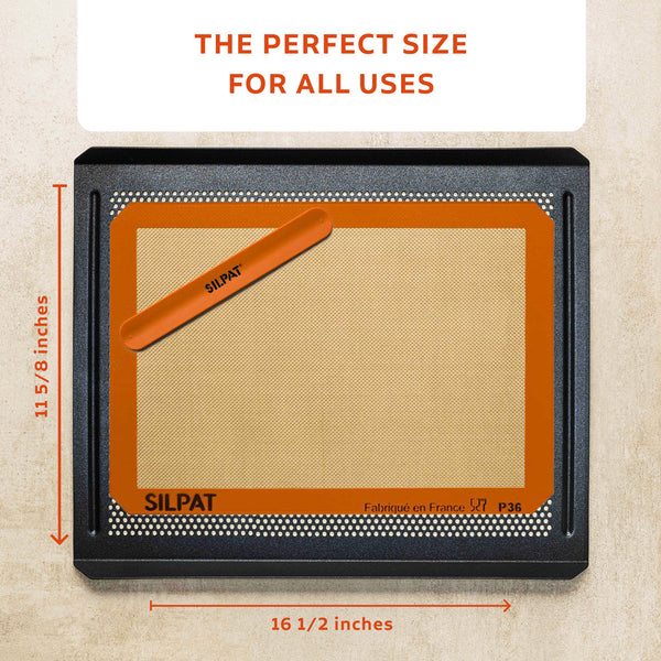 Silpat Half Size Baking Mat & Sil-band On Baking Tray With Measurements