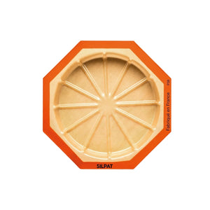 Top view of Silpat 12-portion mold on a baking tray