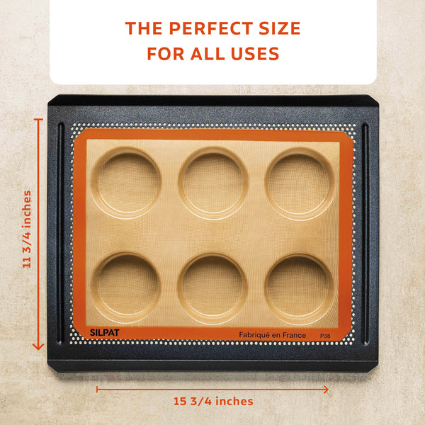 Silpat 6 Hole Large Round Mold On Baking Tray