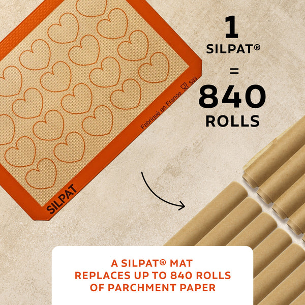 Silpat 20 Heart Half Size - Limited Edition Is More Eco Friendly Than Parchment Paper