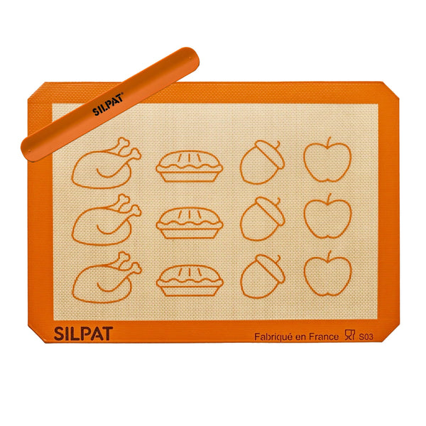 Silpat Thanksgiving Half Size Baking Mat - Limited Edition With Sil-Band