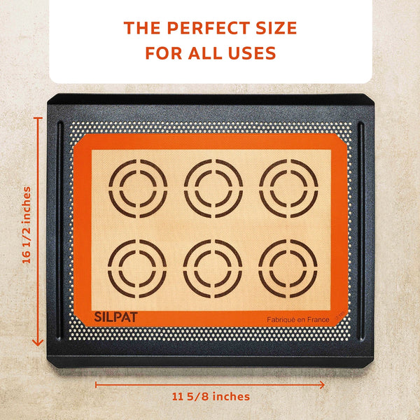 6 Large Perfect Cookie Mat On Baking Tray