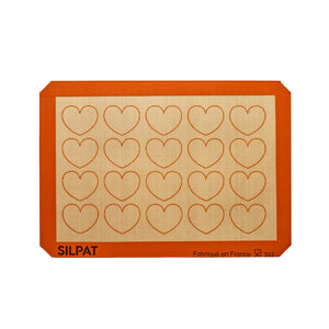 Silpat 20 Heart Half Size Limited Edition baking mat with 20 heart-shaped molds