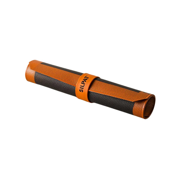 User rolling a baking mat with the Sil-band ready to secure it